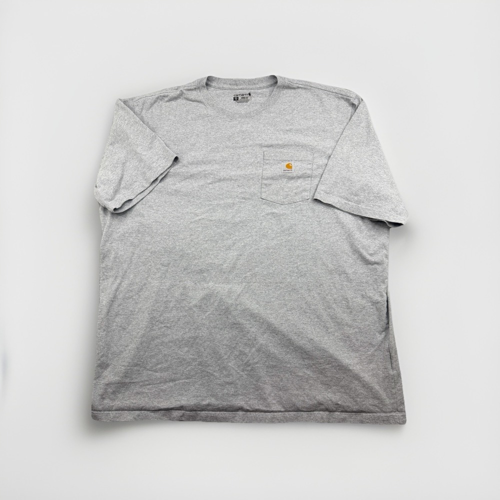 Carhartt T-Shirt Men's 3XL Gray Short Sleeve Workwear Loose Fit Neck Big & Tall